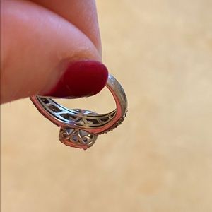 LeVian size 7 blue topaz ring with diamonds